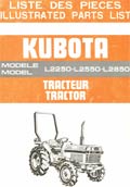 Catalogue de pièces détachées tracteur kubota L 2250 2550 2850