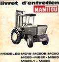 Revue technique et Livret entretien Manitou MC15 MC20 MC20E MC25 MB20 MB25 MB25-1 MB30