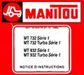 Revue technique et Notice instructions chariot élévateur Manitou MT 732 932 Série 1 Turbo