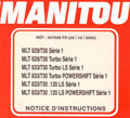 Notice instructions Manitou MLT 629/730 633/730 