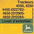 Livret entretien tracteurs John Deere 4050 4250 4450 4650 4850