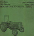 tracteur John Deere 1020 - livret d'entretien
