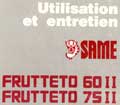 Notice d'entretien tracteur Same Frutteto 60II 75II