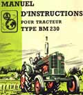 Manuel d'instructions tracteur BM 230 Bolinder