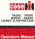 Livret d'instructions tracteur International IH case 743XL 745XL 845XL 856XL