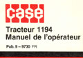 Manuel de l'utilisation tracteur case 1194