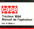 Livret d'utilisation tracteur case 1694