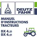 Manuel instructions tracteurs Deutz DX 4.31 4.51