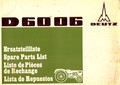 catalogue de pièces de rechange deutz 6006