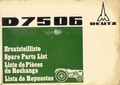 catalogue de pièces détachées tracteur deutz 7506