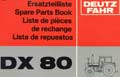 catalogue pieces de rechange tracteur Deutz DX 80