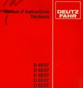 Manuel instruction tracteur DEUTZ 4007, 4507, 4807, 5207 et 6207