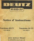 Manuel d'instructions tracteur DEUTZ 18 et 24 chevaux