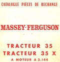 tracteur massey ferguson 35 catalogue pieces de rechange