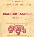 Catalogue de pièces de rechanges tracteur Ferguson FF 30 GS