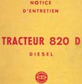 Notice d'entretien tracteur Pony 820 d