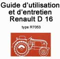 guide utilisation tracteur Renault D16 7053