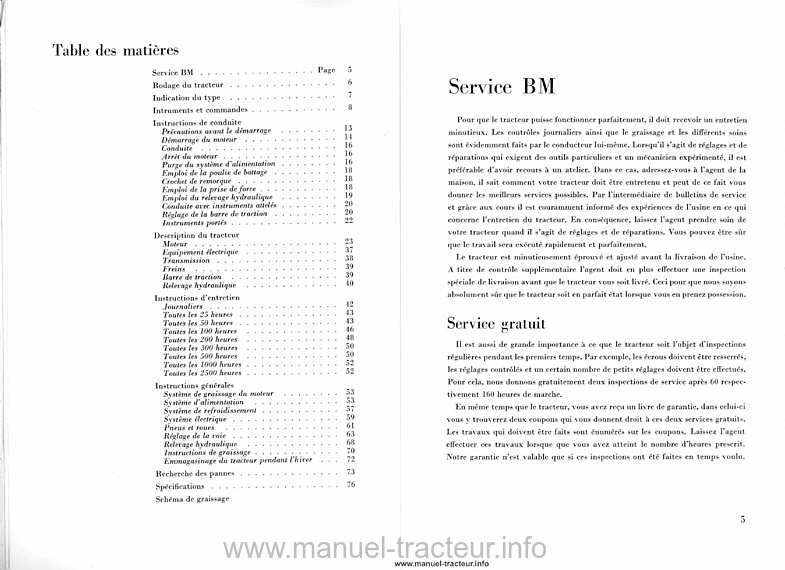 Extrait du guide de réparation - Manuel d'instructions tracteur Bolinder BM 230