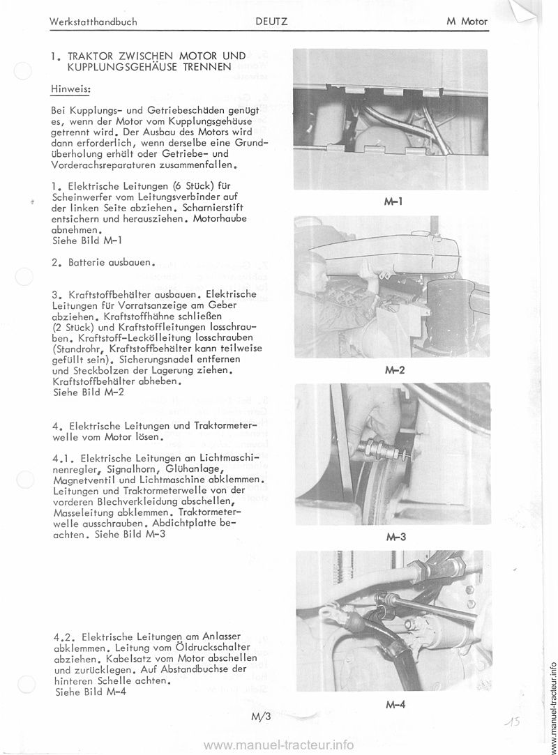 Cinquième page du Manuel atelier DEUTZ 8006 13006