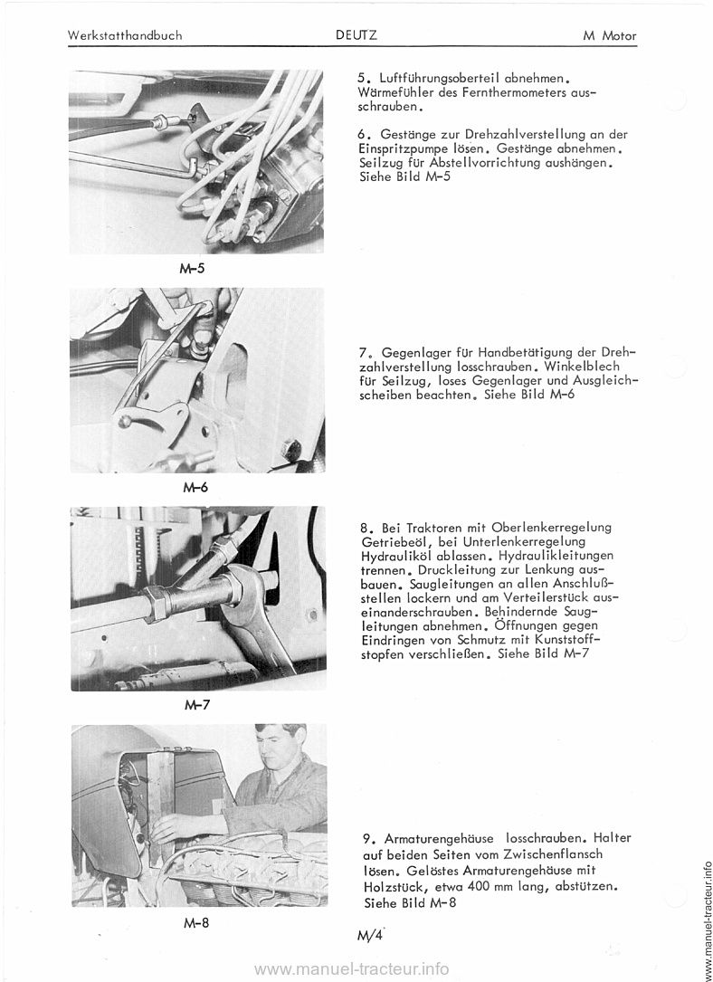 Sixième page du Manuel atelier DEUTZ 8006 13006