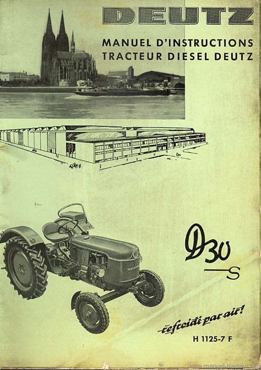 Première page du Manuel instructions DEUTZ D 30s