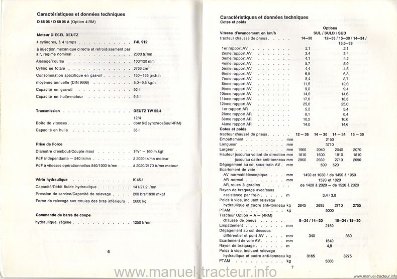 Cinquième page du Manuel Instruction DEUTZ D 6806 7206