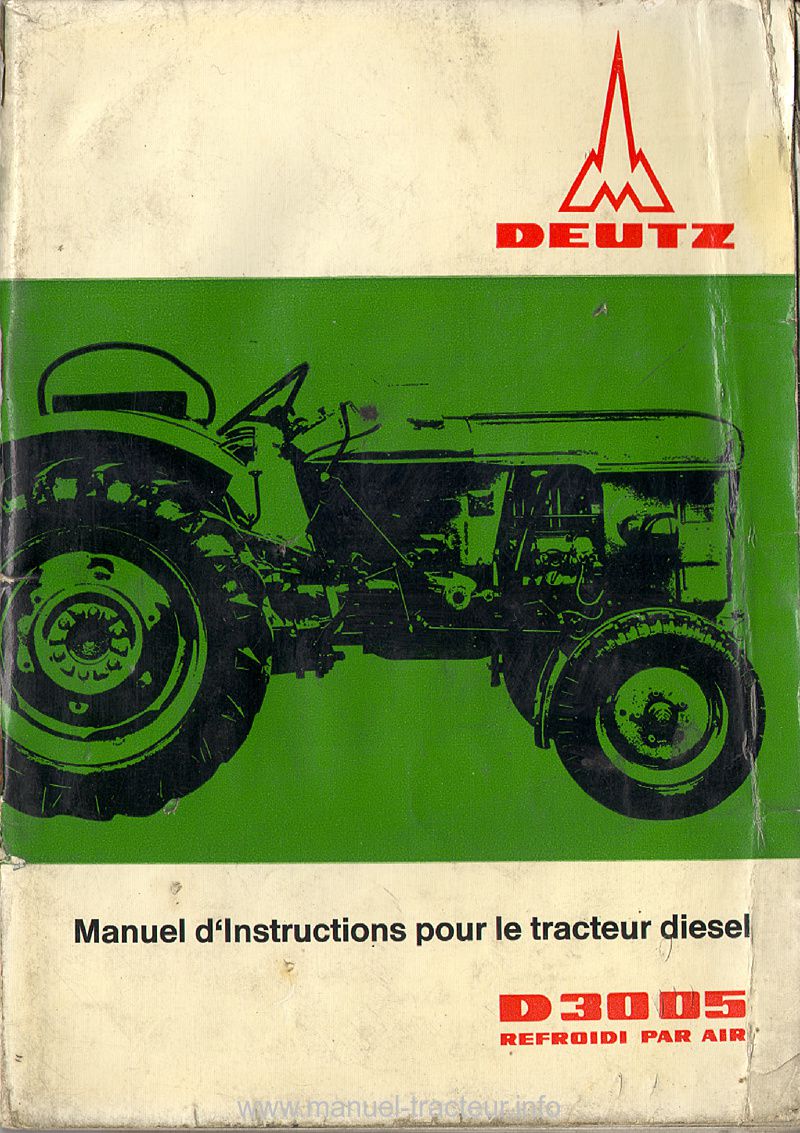 Première page du Manuel instructions DEUTZ D 3005