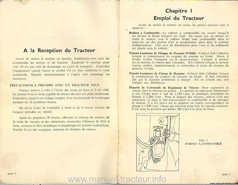 Extrait du guide de réparation - Livret d'instructions tracteurs David Brown 950 Implematic / LiveDrive