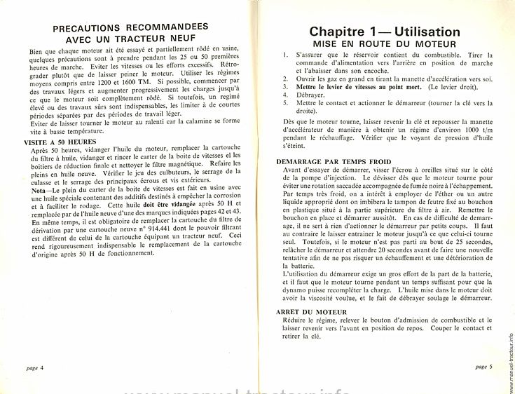Extrait du guide de réparation - Livret d'entretien des tracteurs David Brown 770 Selectamatic et Selectamatic Drive