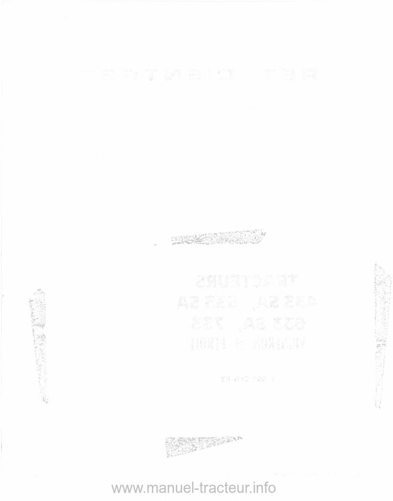 Page 2 du manuel d'atelier - Livret d'entretien IH 433 SA, 533 SA, 633 SA, 733 vigneron et étroit