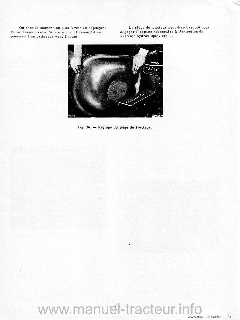 Extrait du guide de réparation - Livret d'entretien tracteur Mc Cormick International D-436