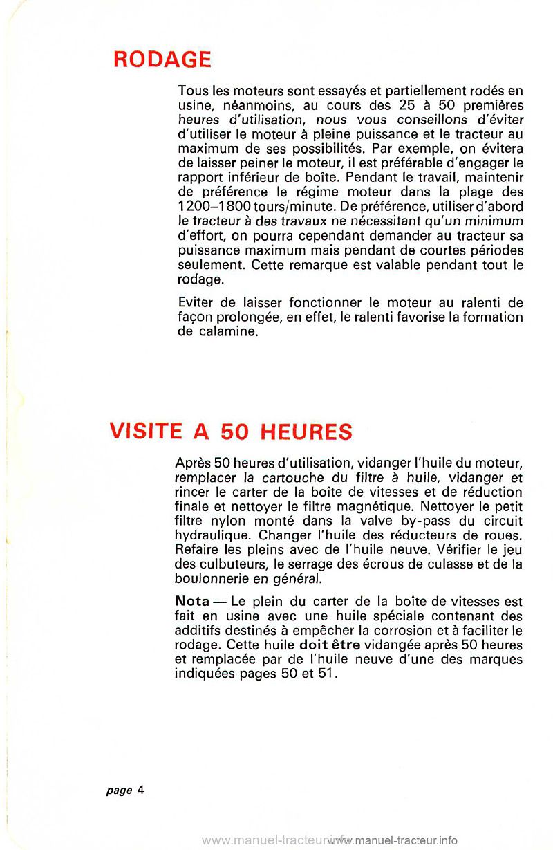 Dernière page de l'aperçu du Livret d'instructions tracteur David Brown 990 Selectamatic et Livedrive