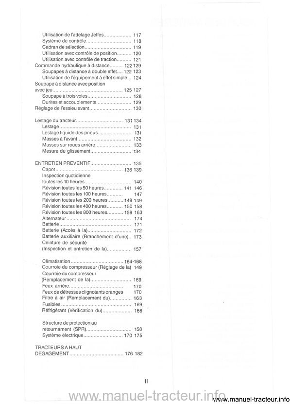 Extrait du guide de réparation - Manuel d'utilisation tracteur CASE 1494