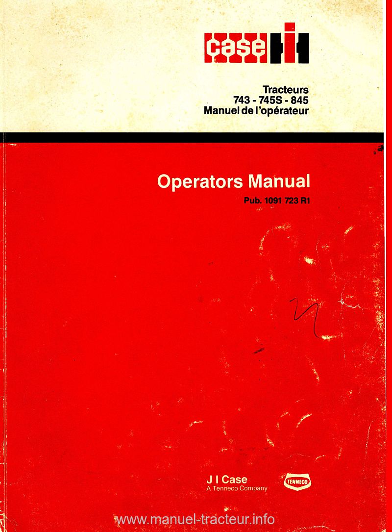 Première page de la revue technique - Livret d'entretien tracteurs International 743, 745s, 845