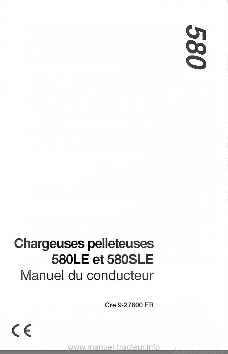 Deuxième page du Manuel conducteur CASE 580 LE SLE