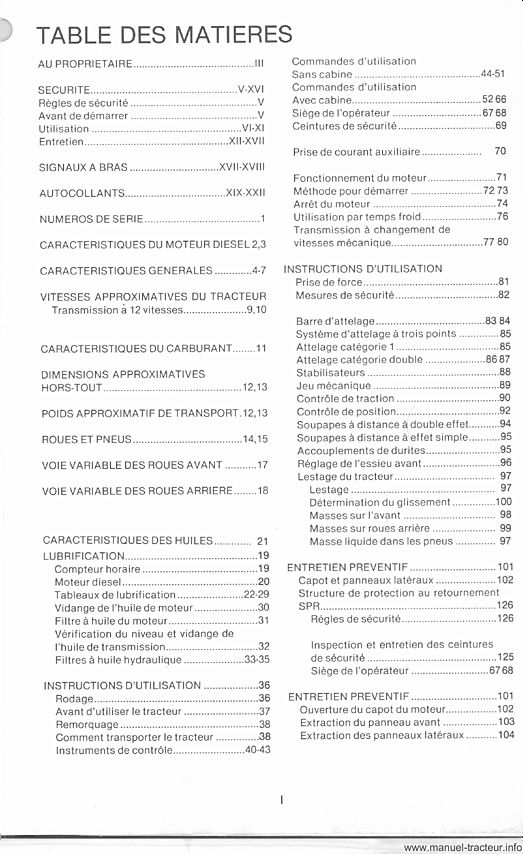 Page 2 du manuel d'atelier - Manuel d'utilisation tracteur CASE 1194