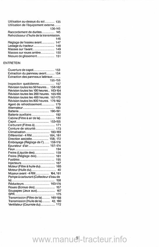 Extrait du guide de réparation - Manuel d'utilisation tracteur CASE 1594
