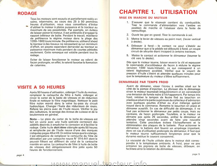 Quatrième page du Livret instructions DAVID BROWN 880 Implematic Implematic Drive