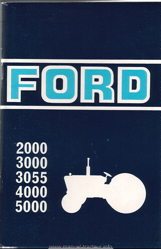 Première page de la revue technique - Manuel d'entretien tracteurs Ford 2000, 3000, 3055, 4000, 5000