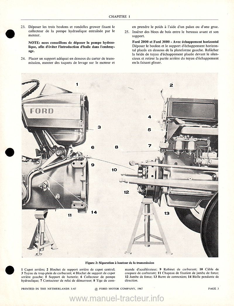 Extrait du guide de réparation - Manuel d'atelier Ford 2000, 3000, 4000 et 5000