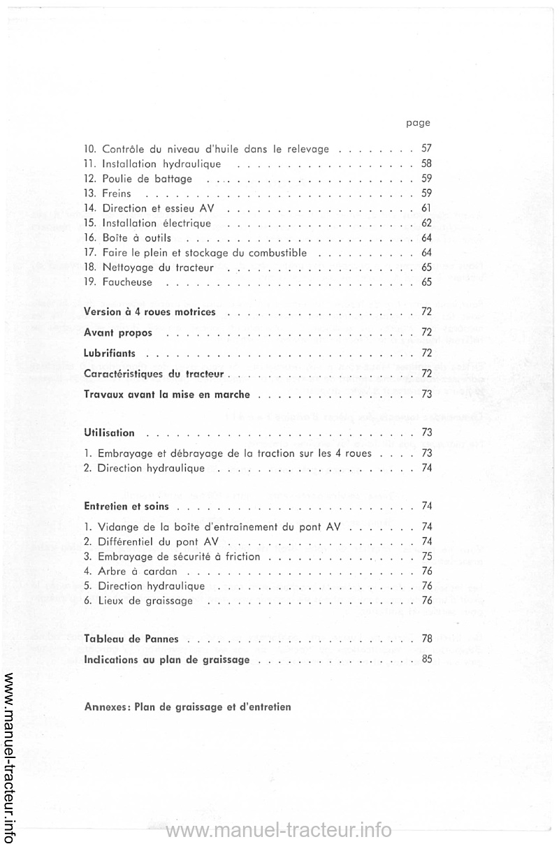 Extrait de la notice technique - Manuel d'instructions pour service et entretien Fendt Farmer 2S 3S 4S