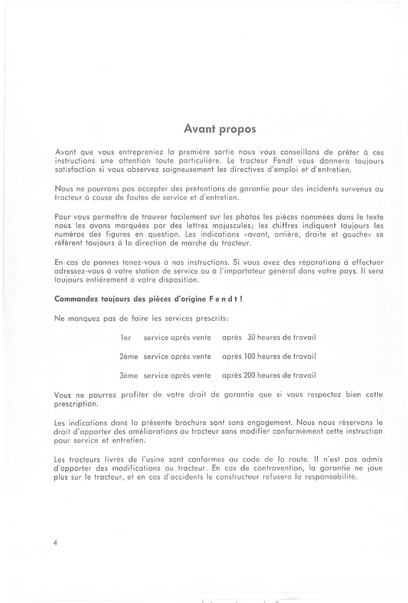 Dernière page de l'aperçu du Manuel d'instructions pour service et entretien Fendt Farmer 2S 3S 4S