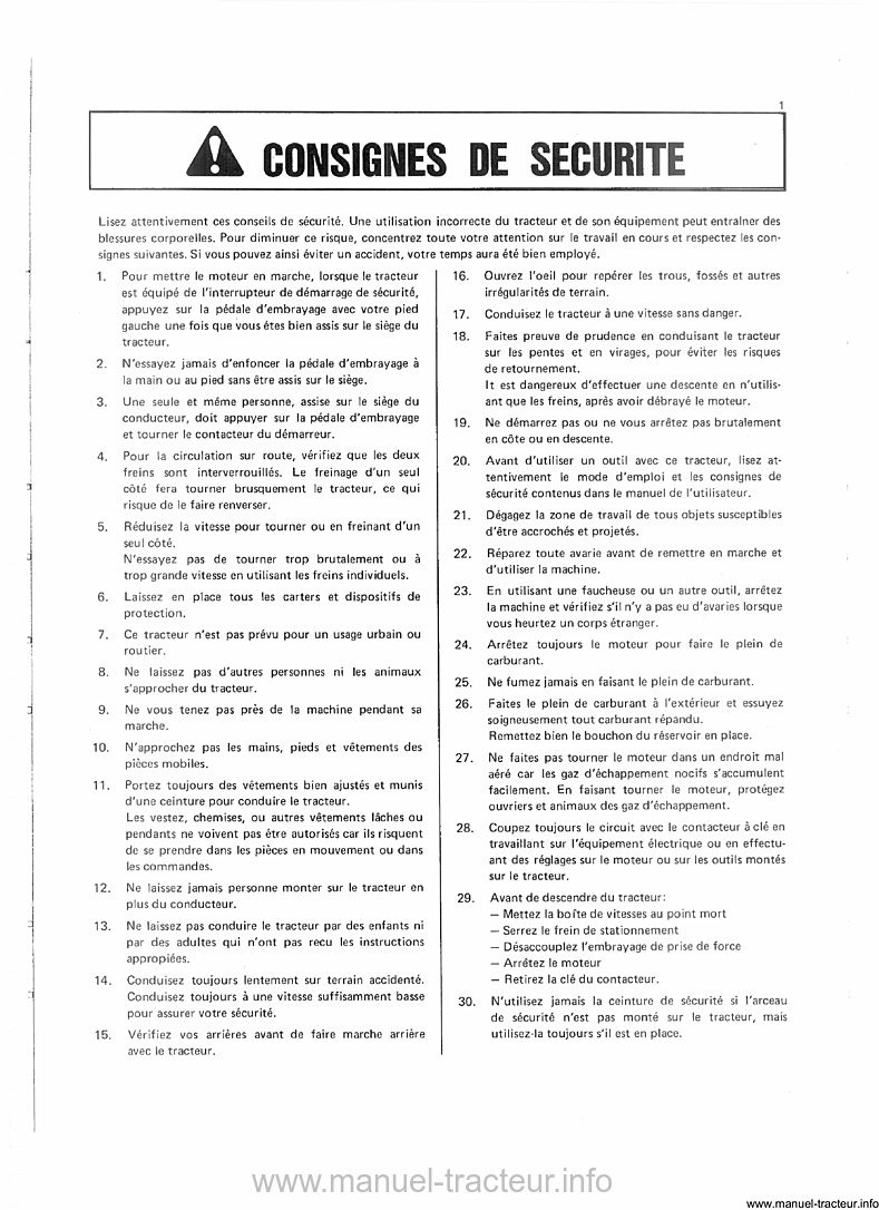 Extrait de la notice technique - Manuel de l'utilisateur Kubota B4200