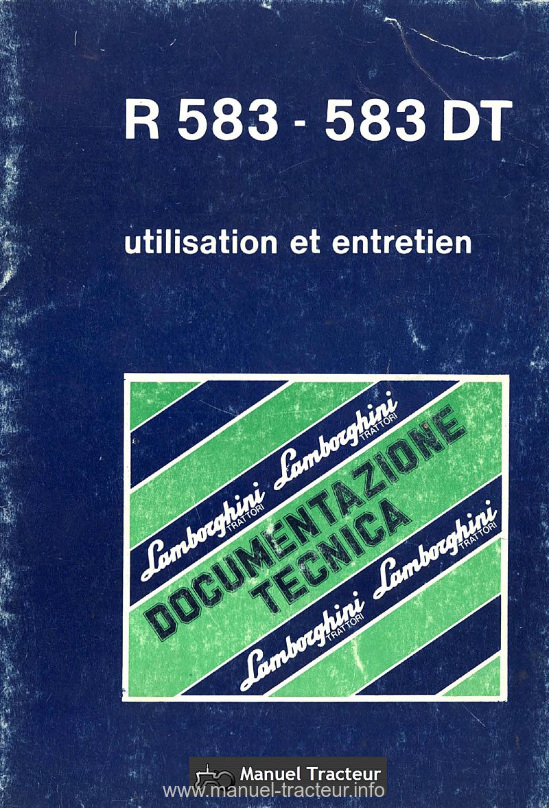 Première page de la revue technique - Notice d'utilisation et d'entretien R 583 et 583 DT