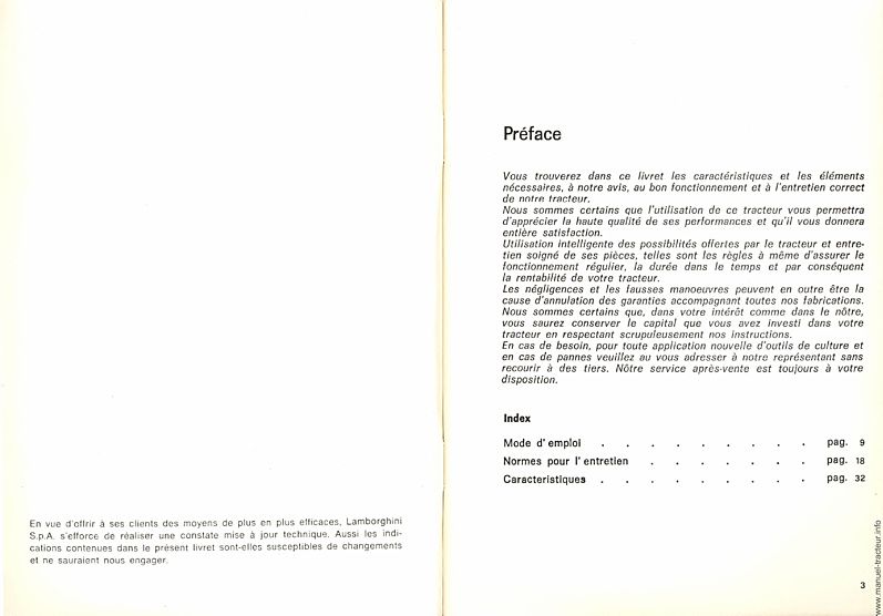 Page 2 du manuel d'atelier - Notice d'utilisation et d'entretien R 654 et 654 DT