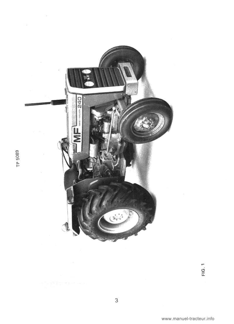 Page 2 du manuel d'atelier - Livret entretien tracteur Massey Ferguson MF 240