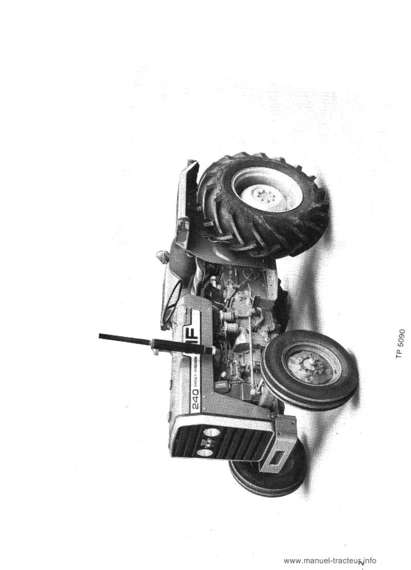 Extrait du guide de réparation - Livret entretien tracteur Massey Ferguson MF 240