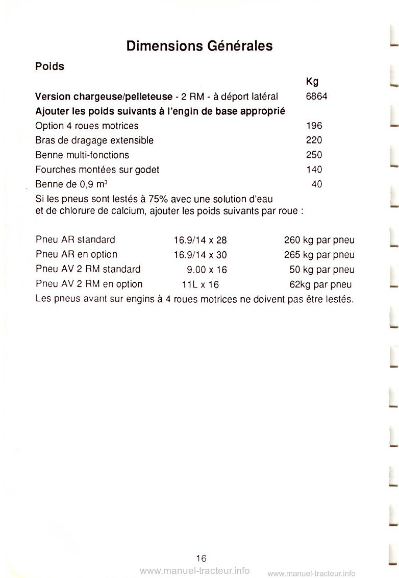 Cinquième page du Livret d'utilisation et d'entretien chargeuse pelleteuse MF50H MF50HX MF60HX Turbo