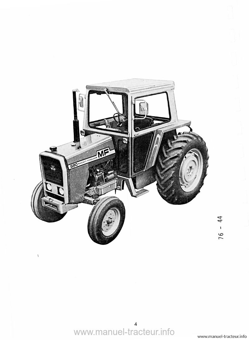 Dernière page de l'aperçu du Livret d'utilisation et d'entretien tracteur Massey Ferguson 590