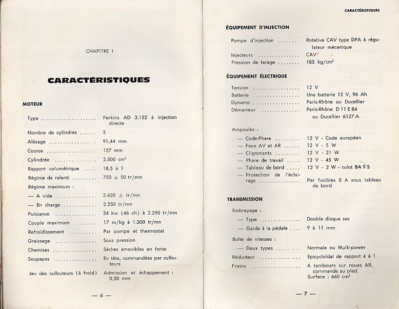 Extrait de la notice technique - Livret d'utilisation et d'entretien tracteur Massey Ferguson MF 140 Super